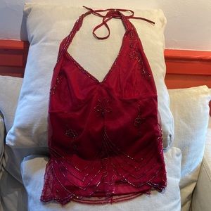 Betsy Johnson bejeweled halter top